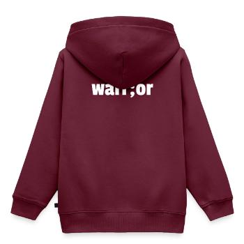 Warrior - Kinder Premium Organic Hoodie - Burgunderrot - Hinten - AI Model Kid Female (0cm)