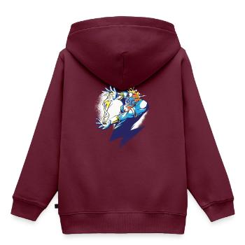 Zeus Blitz Motiv Gottheit - Kinder Premium Organic Hoodie - Burgunderrot - Hinten - AI Model Kid Female (0cm)