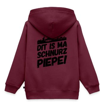 Berlin Berliner Lustige Sprüche Mundart Piepe - Kinder Premium Organic Hoodie - Burgunderrot - Hinten - AI Model Kid Female (0cm)