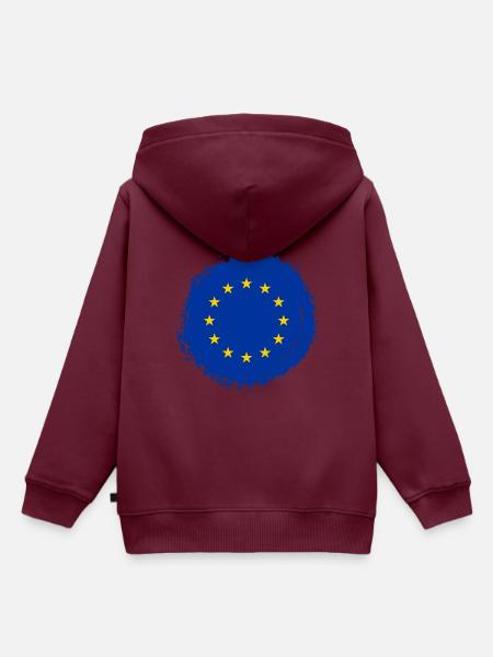 Europa Europäische Union EU Farbklecks - Kinder Premium Organic Hoodie - Burgunderrot