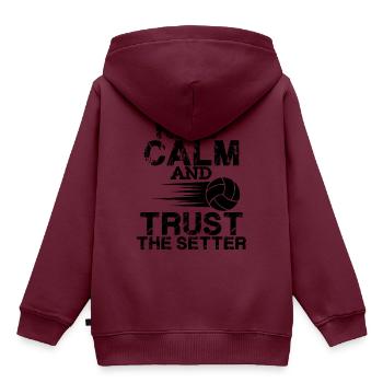 keep calm volleyball - Kinder Premium Organic Hoodie - Burgunderrot - Hinten - AI Model Kid Female (0cm)