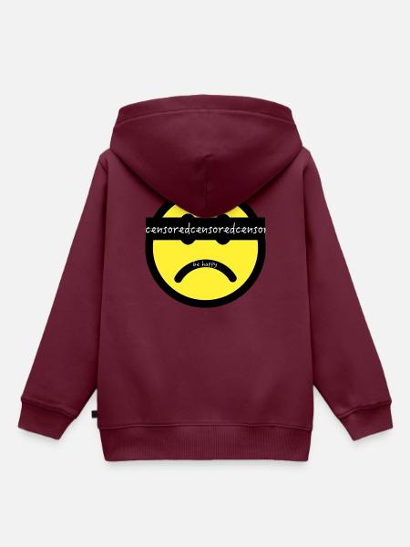 smiley - Kinder Premium Organic Hoodie - Burgunderrot