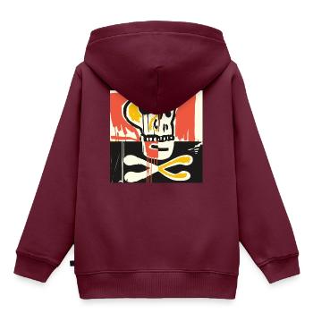 Erinnerung - Kinder Premium Organic Hoodie - Burgunderrot - Hinten - AI Model Kid Female (0cm)