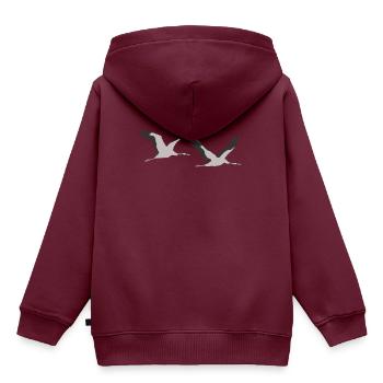 Kraniche, Commoncrane, eurasischer Kranich - Kinder Premium Organic Hoodie - Burgunderrot - Hinten - AI Model Kid Female (0cm)