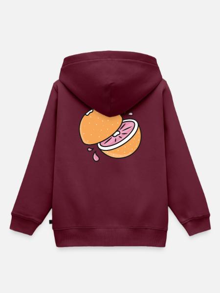 Orange - Kinder Premium Organic Hoodie - Burgunderrot