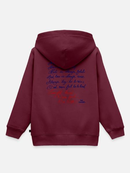 Sei nett - Kinder Premium Organic Hoodie - Burgunderrot