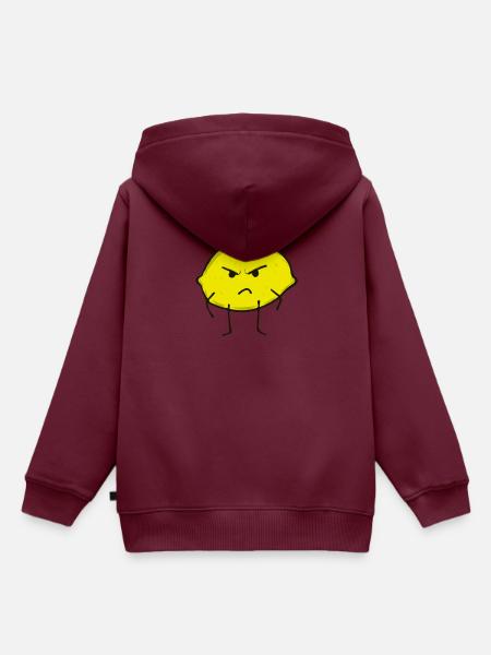 Zitrone - Kinder Premium Organic Hoodie - Burgunderrot