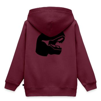 T-Rex - Kinder Premium Organic Hoodie - Burgunderrot - Hinten - AI Model Kid Female (0cm)