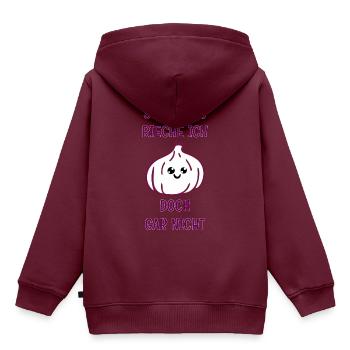 Knoblauch - Kinder Premium Organic Hoodie - Burgunderrot - Hinten - AI Model Kid Female (0cm)
