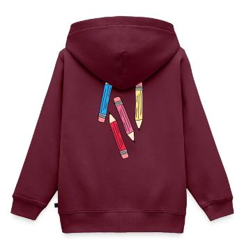 Stifte - Kinder Premium Organic Hoodie - Burgunderrot - Hinten - AI Model Kid Female (0cm)