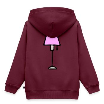 Lampe - Kinder Premium Organic Hoodie - Burgunderrot - Hinten - AI Model Kid Female (0cm)