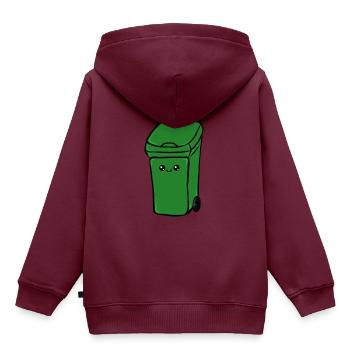 Müll - Kinder Premium Organic Hoodie - Burgunderrot - Hinten - AI Model Kid Female (0cm)