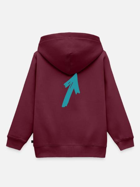 Pfeil - Kinder Premium Organic Hoodie - Burgunderrot