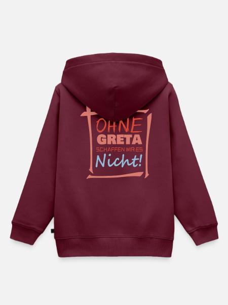 greta - Kinder Premium Organic Hoodie - Burgunderrot