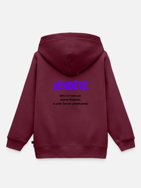 gendern Geschenkidee pro Gendern Feminismus queer - Kinder Premium Organic Hoodie - Burgunderrot