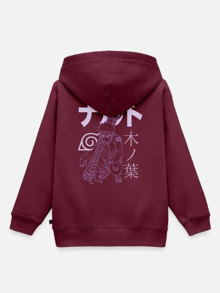 Naruto Shippuden Naruto Mit Schriftzeichen - Kinder Premium Organic Hoodie - Burgunderrot