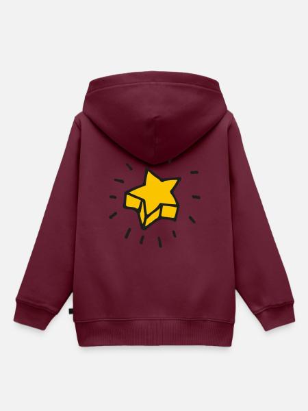 Stern - Kinder Premium Organic Hoodie - Burgunderrot