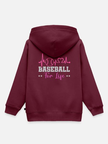 baseball fürs leben - Kinder Premium Organic Hoodie - Burgunderrot