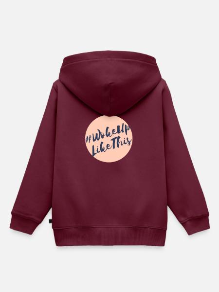 # wokeup like this - Kinder Premium Organic Hoodie - Burgunderrot