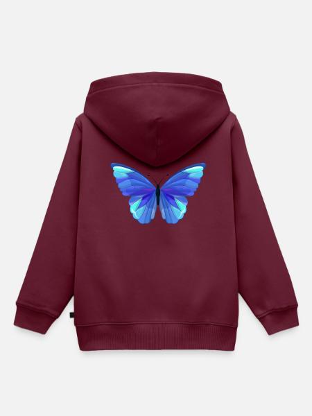 Schmetterling - Kinder Premium Organic Hoodie - Burgunderrot