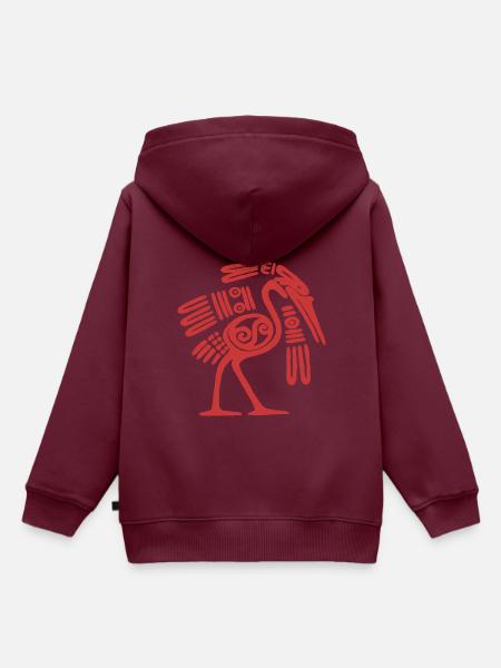 mexican bird - Kinder Premium Organic Hoodie - Burgunderrot