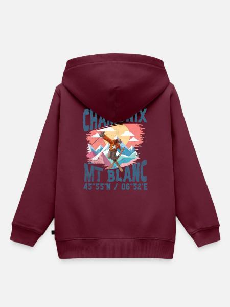 Chamonix Freestyle blc - Kinder Premium Organic Hoodie - Burgunderrot