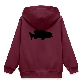 Barsch - Kinder Premium Organic Hoodie - Burgunderrot - Hinten - AI Model Kid Female (0cm)