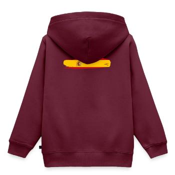 Spanien - Kinder Premium Organic Hoodie - Burgunderrot - Hinten - AI Model Kid Female (0cm)