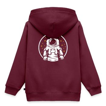 Astronaut - Kinder Premium Organic Hoodie - Burgunderrot - Hinten - AI Model Kid Female (0cm)