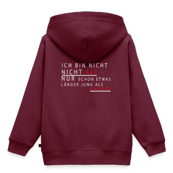 Ich bin nicht alt - Kinder Premium Organic Hoodie - Burgunderrot - Hinten - AI Model Kid Female (0cm)