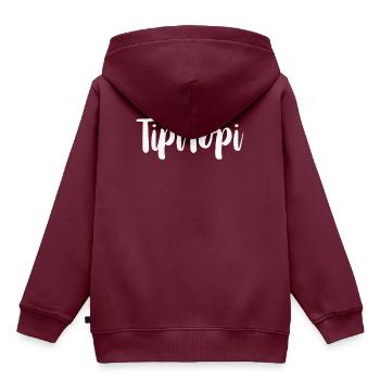 tipitopi random tip top klasse gut spruch geschenk - Kinder Premium Organic Hoodie - Burgunderrot - Hinten - AI Model Kid Female (0cm)