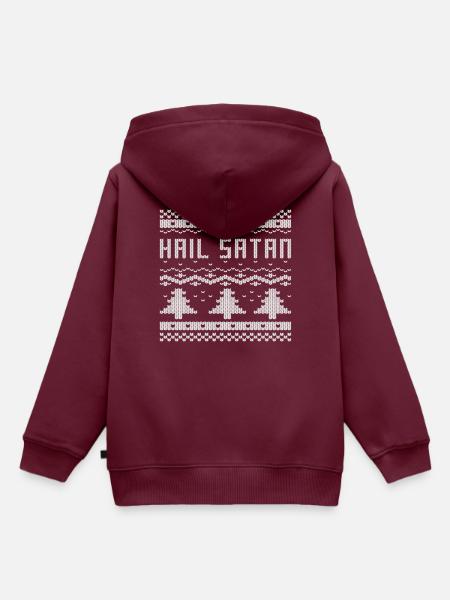 Weihnachten Hail Satan - Kinder Premium Organic Hoodie - Burgunderrot