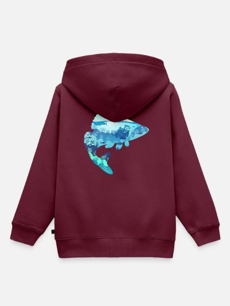 Barsch Perch Bass - Kinder Premium Organic Hoodie - Burgunderrot