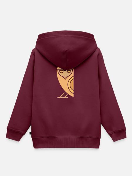Ägyptische Eule - Kinder Premium Organic Hoodie - Burgunderrot