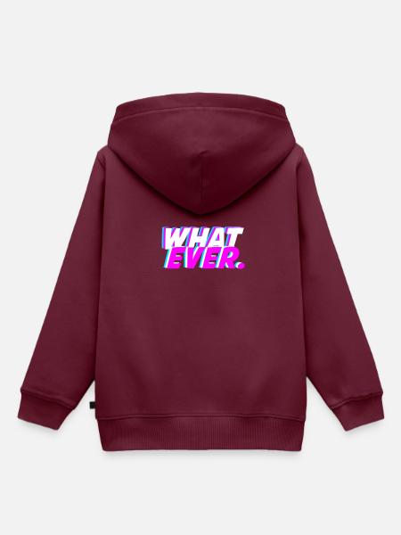 what ever.,Typografie - Kinder Premium Organic Hoodie - Burgunderrot