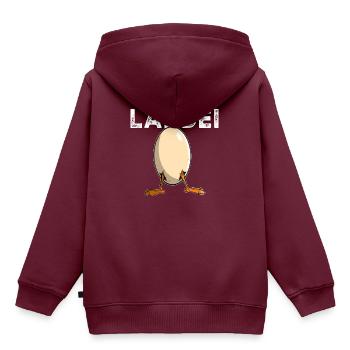 Landei - Kinder Premium Organic Hoodie - Burgunderrot - Hinten - AI Model Kid Female (0cm)