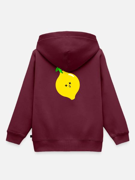 Zitrone - Kinder Premium Organic Hoodie - Burgunderrot