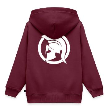 Weißer Spartaner - Kinder Premium Organic Hoodie - Burgunderrot - Hinten - AI Model Kid Female (0cm)
