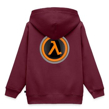 Lambda-Logo - Kinder Premium Organic Hoodie - Burgunderrot - Hinten - AI Model Kid Female (0cm)