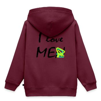 Ich liebe mich - Kinder Premium Organic Hoodie - Burgunderrot - Hinten - AI Model Kid Female (0cm)