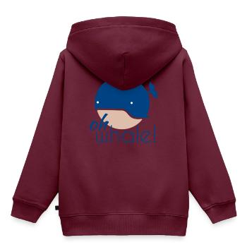 Oh whale! - Kinder Premium Organic Hoodie - Burgunderrot - Hinten - AI Model Kid Female (0cm)