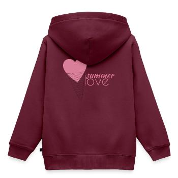 summer love - Kinder Premium Organic Hoodie - Burgunderrot - Hinten - AI Model Kid Female (0cm)