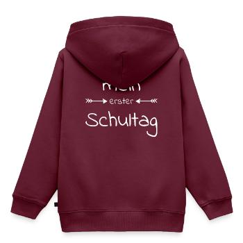erster Schultag - Kinder Premium Organic Hoodie - Burgunderrot - Hinten - AI Model Kid Female (0cm)