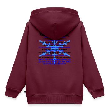 Waldviertler Kälteskala - Kinder Premium Organic Hoodie - Burgunderrot - Hinten - AI Model Kid Female (0cm)
