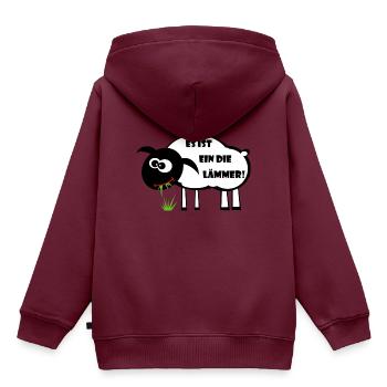 Es ist ein Dilemma! Lamm Geschenkidee - Kinder Premium Organic Hoodie - Burgunderrot - Hinten - AI Model Kid Female (0cm)
