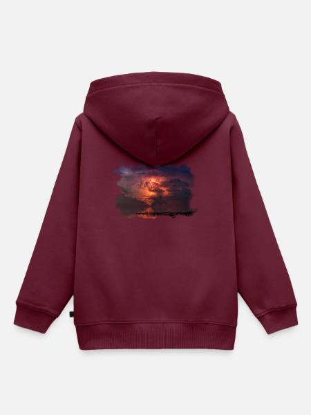 Scratched 'Thunder' - Kinder Premium Organic Hoodie - Burgunderrot