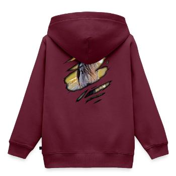Duelmener Wildpferd in mir - Kinder Premium Organic Hoodie - Burgunderrot - Hinten - AI Model Kid Female (0cm)