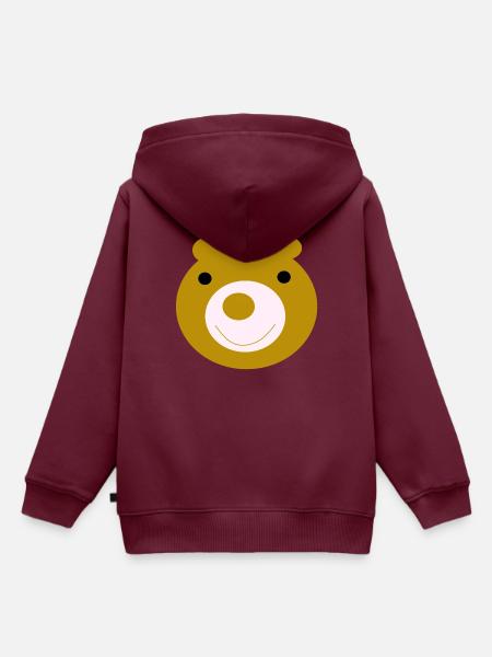 Baer - Kinder Premium Organic Hoodie - Burgunderrot