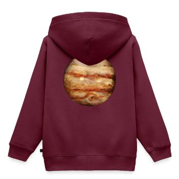 Jupiter - Kinder Premium Organic Hoodie - Burgunderrot - Hinten - AI Model Kid Female (0cm)
