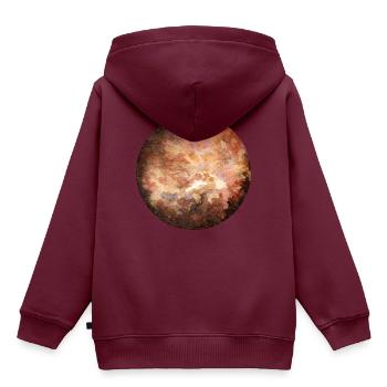 Venus - Kinder Premium Organic Hoodie - Burgunderrot - Hinten - AI Model Kid Female (0cm)